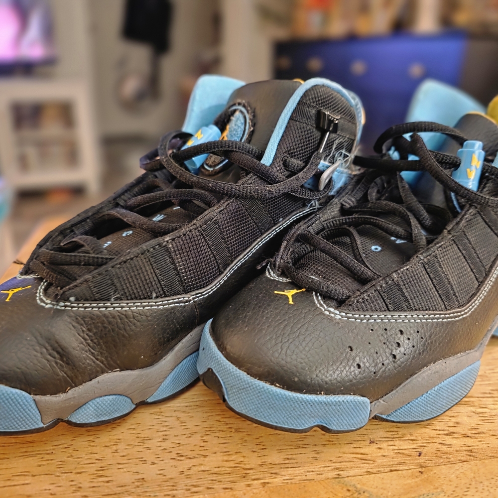 Jordan Black and Blue Low-Top Sneakers